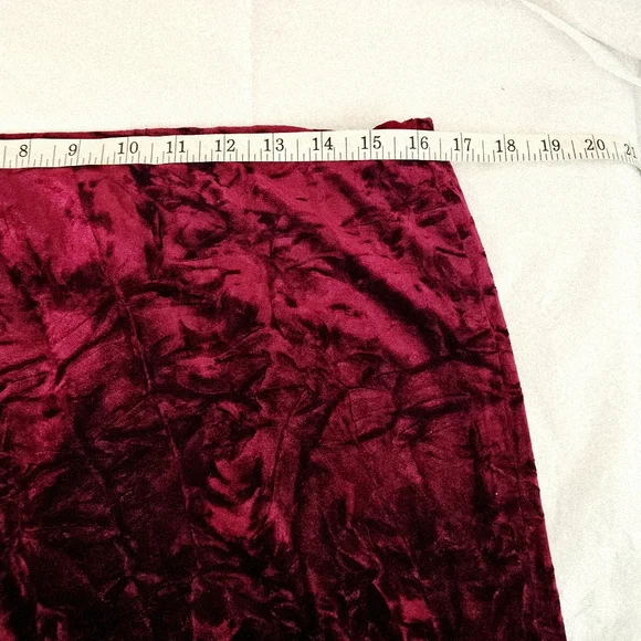 Grace Dane Lewis Crushed Velvet Burgundy Maroon Full Skirt Elastic Waist Size 14 - Picture 6 of 8